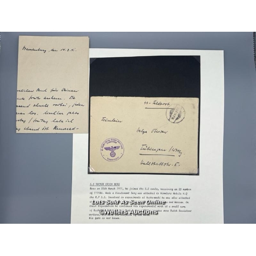 164 - A letter and envelope written by S.S. (Schutzstaffel) Doctor Hauptsturmführer Erich Berg on 14th Mar... 