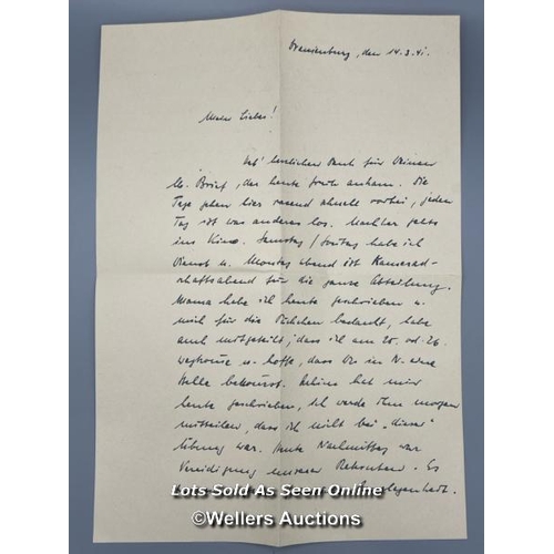 164 - A letter and envelope written by S.S. (Schutzstaffel) Doctor Hauptsturmführer Erich Berg on 14th Mar... 