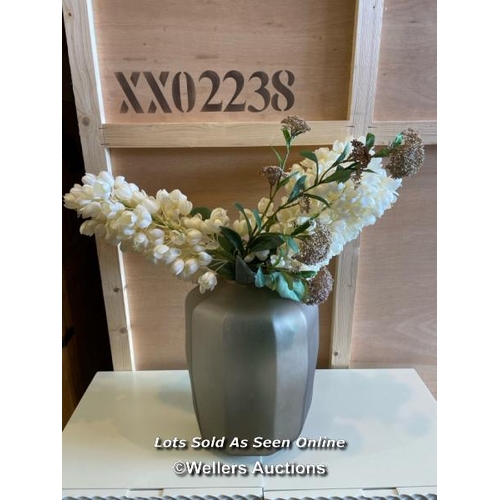 18 - Artificial flowers in glass vase, approx. 80cm h / Container No: XX02321