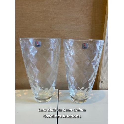 6 - Two matching Italian glass vases by Vidivi / 30cm high / Container No: XX02321