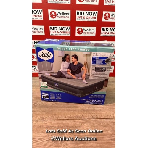 6658 - SEALY FORTECH AIRBED WITH BUILT IN PUMP / POWERS UP / MINIMAL SIGNS OF USE  / B37