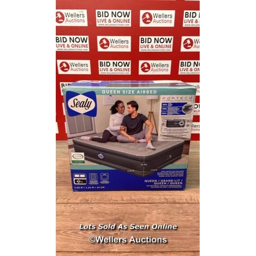 6660 - SEALY FORTECH AIRBED WITH BUILT IN PUMP / POWERS UP / SIGNS OF USE  / B37