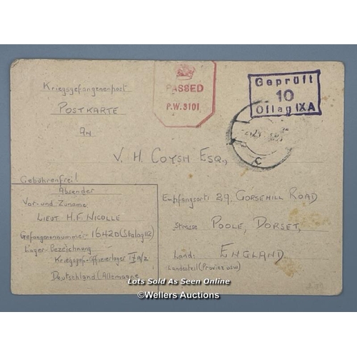 187 - An original Christmas card sent from Oflag IX-A/Z (9A/Z) POW camp in Rotenburg, Germany during WW2 f... 