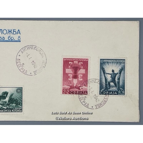 191 - A commemorative first day cover from 1st January 1942 showing how the Bolsheviks and Free Masons wer... 