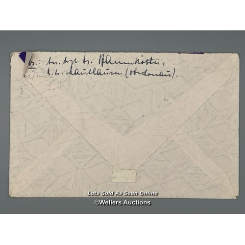 197 - An original envelope by Waffen SS (Schutzstaffel) Hauptsturmführer Doctor Heinz Baumkötter sent to h... 