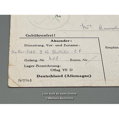 200 - An original postcard addressed to resistance worker Mrs Brusselmans at 127 Chausse Discelles, in Bel... 