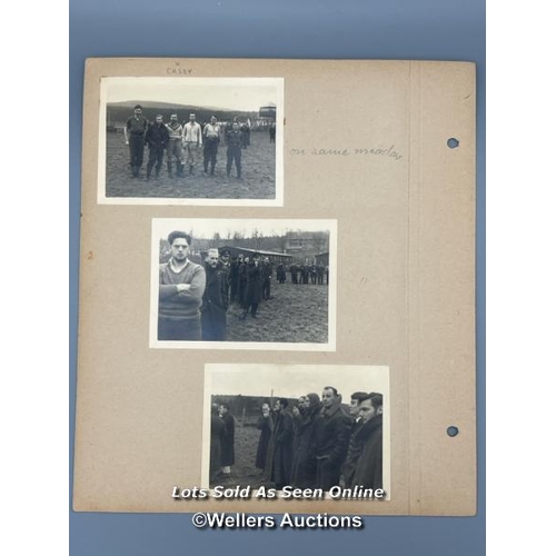 201 - A mixed lot containing original black and white photographs of life in Dulag Luft, the camp for Alli... 