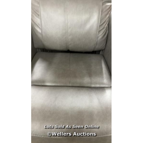 8004 - RRP: £650 - AIDEN & IVY SPENCER GREY LEATHER POWER RECLINING ARMCHAIR / POWERS UP / MINIMAL SIGNS OF... 