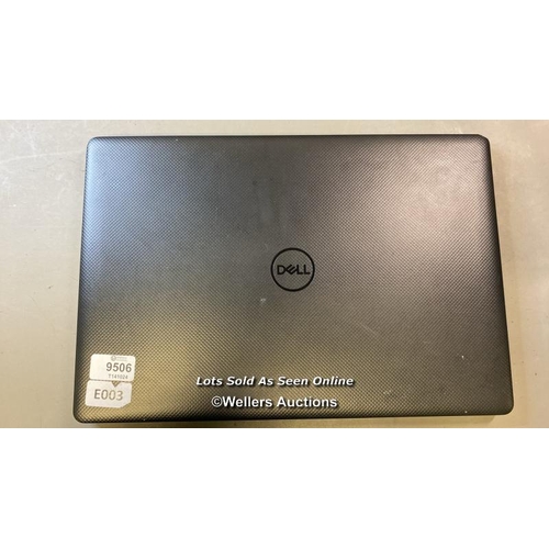 9506 - LAPTOP: DELL CORE 15-1035G1 @ 1GHZ 8GB RAM 250 GB HD WIN 11