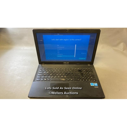 9523 - LAPTOP: ASUS 500 GB HD INTEL CELERON 10074 @1.5GHZ 4GB RAM WIN 10 - BACK DAMAGED