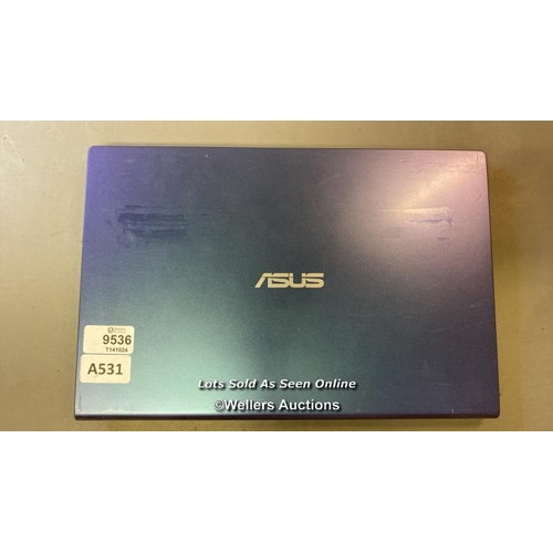 9536 - LAPTOP: ASUS 128GB HD INTEL PENTIUM 6805 @1.1GHZ 4GB RAM WIN 10