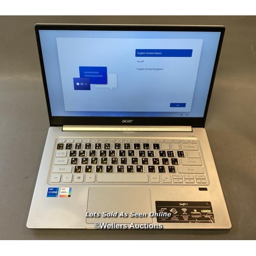 9537 - LAPTOP: ACER 500GB HD CORE 15-1135G7 @ 2.4GHZ 8GB RAM WIN 11