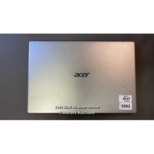 9537 - LAPTOP: ACER 500GB HD CORE 15-1135G7 @ 2.4GHZ 8GB RAM WIN 11