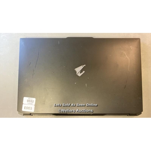 9552 - LAPTOP: AORUS 7 500GB HD CORE 15-12500H @2.5 GHZ 16GB RAM WIN 11