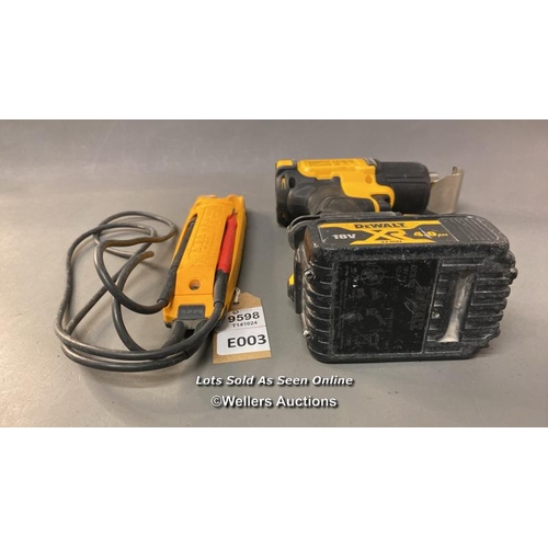 9598 - DEWALT BRUSHLESS 18V + ELETRIC TESTER FLUKE