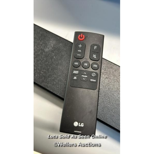 8191 - LG SN5 SOUNDBAR  / POWERS UP AND CONNECTS TO BLUETOOTH WITH SOUND / SIGNS OF USE, WITH REMOTE, BOX A... 