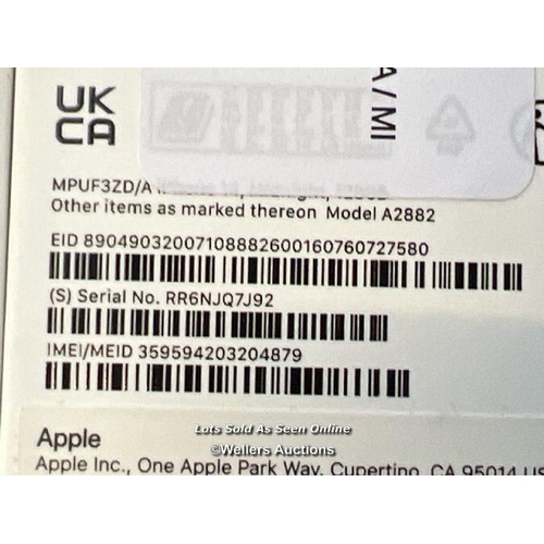 8205 - APPLE IPHONE 14 / 128GB / MPUF3ZD/A / MIDNIGHT / POWERS UP / ICLOUD UNLOCKED / SIGNS OF USE / IN VER... 