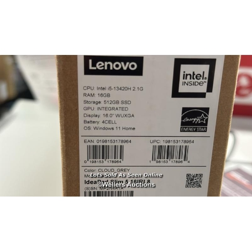 8221 - LENOVO IDEAPAD SLIM 5 / INTEL CORE I5-13420H 2.1G / 16GB RAM / 512GB SSD / 16 INCH LAPTOP / 82XF009S... 