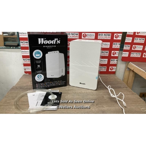 9 - WOOD'S 10L DEHUMIDIFIER MDK11, FOR ROOMS 50M� (538 FT�) / C32