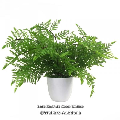 2057 - WADE LOGAN 21CM ARTIFICIAL FERN PLANT IN POT LINER / RRP: 19.99 / APPEARS TO BE NEW, POSSIBLY OPEN B... 