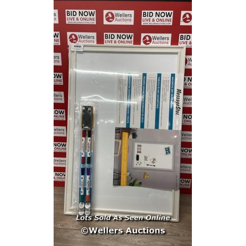 2074 - MAGNETIC DRY ERASE BOARD - WOOD FRAME / MINIMAL SIGNS OF USE / W3