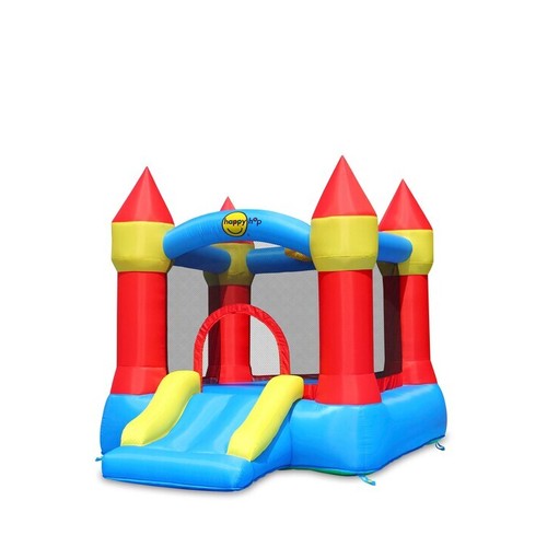 3064 - HAPPY HOP CASTLE BOUNCER WITH SLIDE AND HOOP / RRP: 299.99 / APPEARS TO BE NEW OPEN BOX / H6