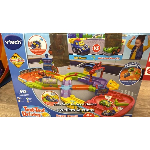 2097 - VTECH TOOT-TOOT DRIVERS SUPER CIRCUIT RC RACEWAY / MINIMAL SIGNS OF USE / E12