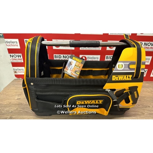 2100 - DEWALT OPEN TOTE TOOL STORAGE BAG / APPEARS NEW OPEN BOX / E12