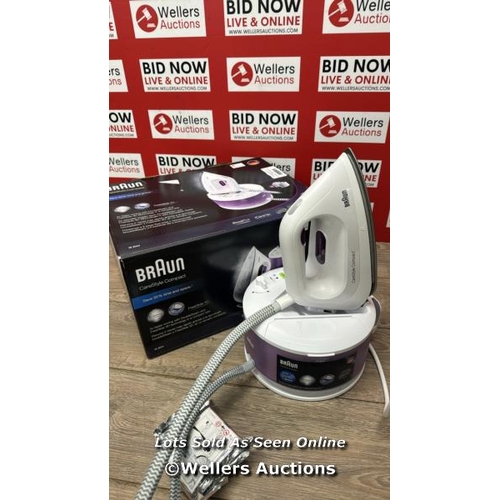 2101 - BRAUN CARESTYLE 2 STEAM GENERATOR IRON IS2044 WITH 2200W, 1.3L WATER TANK & 5 BAR PRESSURE / POWERS ... 