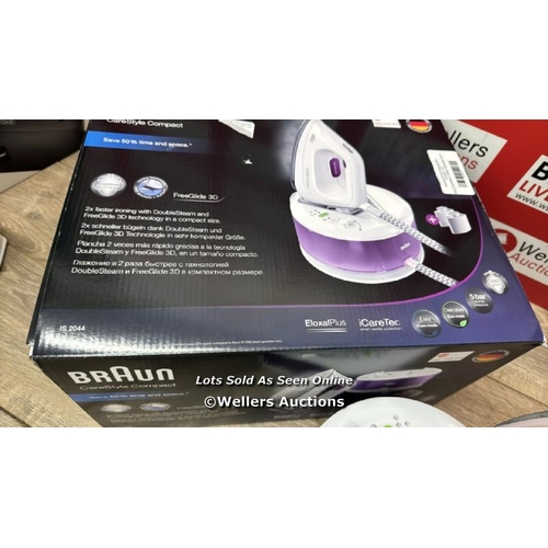 2101 - BRAUN CARESTYLE 2 STEAM GENERATOR IRON IS2044 WITH 2200W, 1.3L WATER TANK & 5 BAR PRESSURE / POWERS ... 