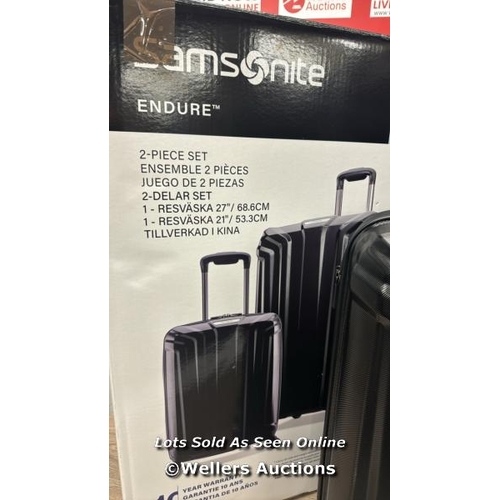 2153 - SAMSONITE ENDURE 2PC. HARDSIDE LUGGAGE SET / MINIMAL SIGNS OF USE / EXPANDING ZIP IS DAMAGED / ALL E... 