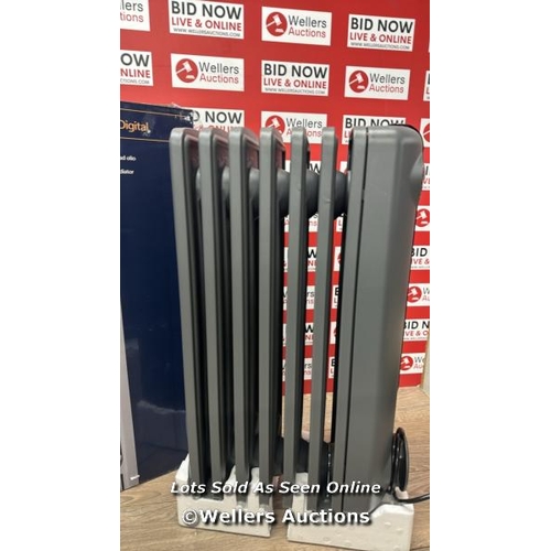 2155 - DE'LONGHI RADIA S OIL FILLED 1.5KW GREY RADIATOR TRRS0715E.G / POWERS UP / MINIMAL SIGNS OF USE / P1... 