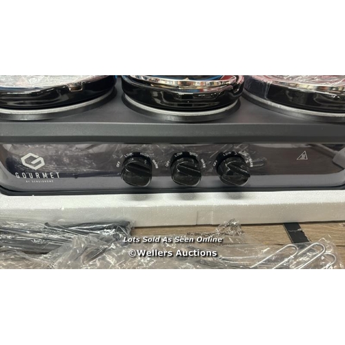 2163 - TRIPLE SLOW COOKER GREY (7.1L) / POWERS UP / MINIMAL SIGNS OF USE / P8