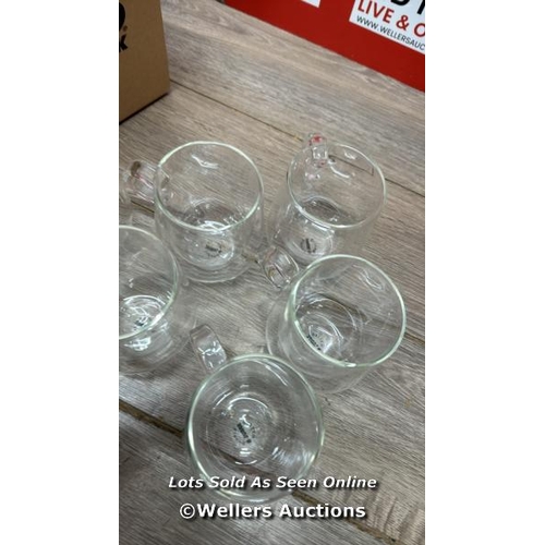 2203 - JUDGE 6PC LATTE GLASS SET / MINIMAL SIGNS OF USE / E24