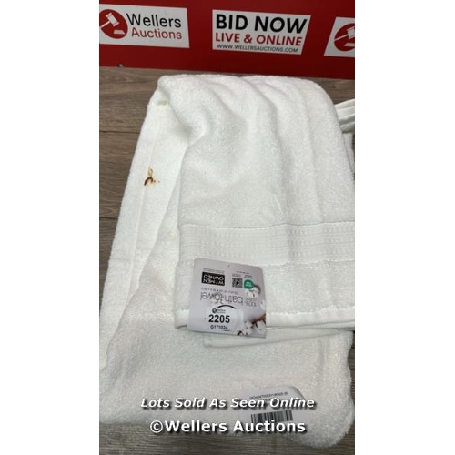 2205 - GRANDEUR 100% HYGRO COTTON BATH TOWEL, GREY / SIGNS OF USE / E24