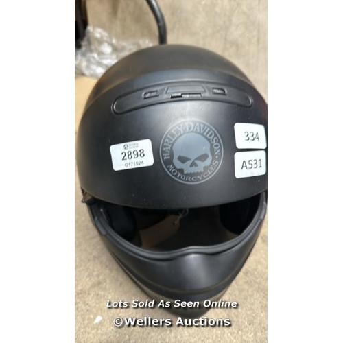 2898 - PRE OWNED HARLEY DAVIDSON MOTORCYCLE HELMET SIZE XXL