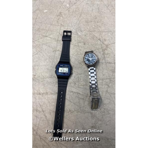 2927 - BAG OF WATCHES X2 INCL. CASIO F-91W AND CASIO 5 BAR 3363 METAL STRAP