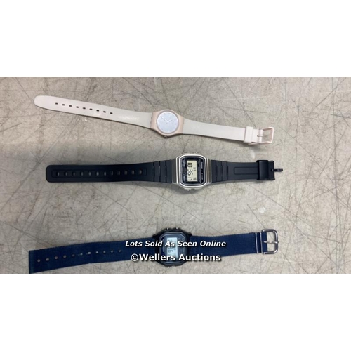 2930 - BAG OF WATCHES X3 INCL. CASIO F-91W , CASIO W-59 AND SWATCH 329 SR 7315W