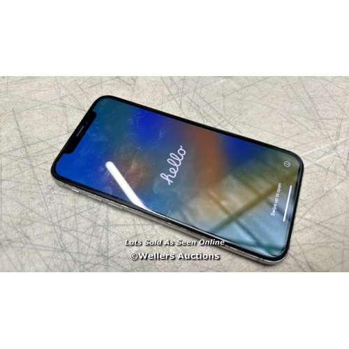 2976 - APPLE IPHONE X / A1901 / 256GB / I-CLOUD UNLOCKED / IMEI 359403081000948 / BACK DAMAGED