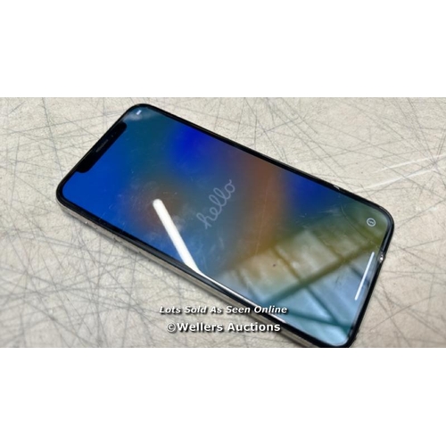 2977 - APPLE IPHONE X/ A1901 / 64GB / I-CLOUD UNLOCKED / IMEI 354863096184075 / SCREEN DAMAGED