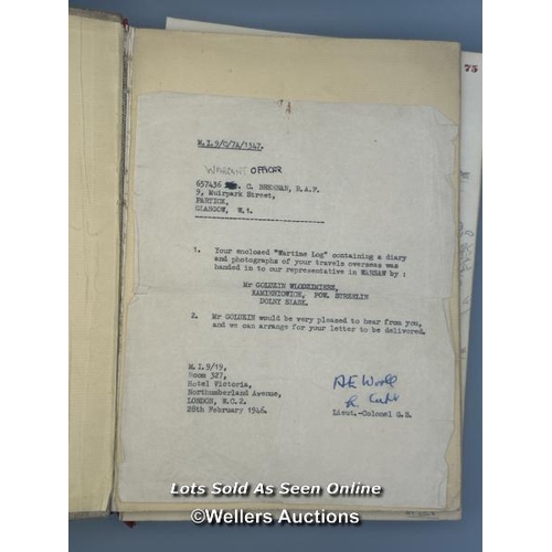 208 - An original 'A Wartime Log' book, published by the Canadian Y.M.C.A. during World War II, provided t... 