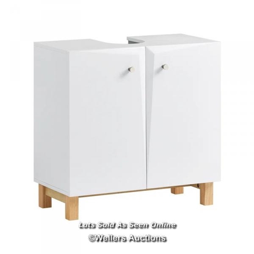 8020 - RRP: £81.99 - LATITUDE RUN MESERVEY 60CM SINGLE BATHROOM VANITY BASE ONLY IN WHITE  ***PLEASE NOTE**... 