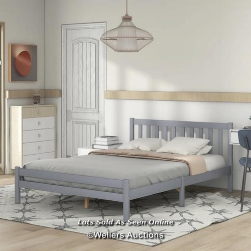 8027 - RRP: £112.99 - FERNLEAF GLORIA BED FRAME SIZE: DOUBLE (4'6), COLOUR: GREY ***PLEASE NOTE*** THIS ITE... 