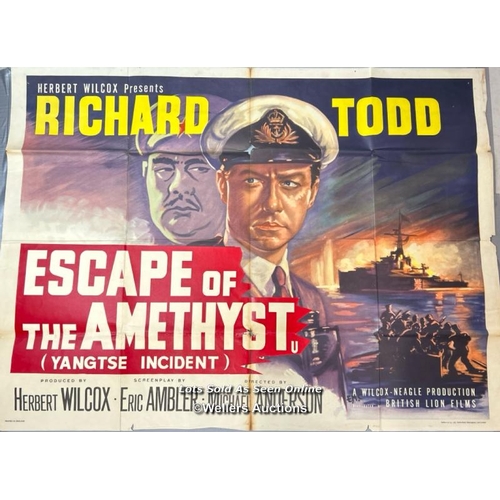 266 - Escape of the Amethyst (1958) starring Richard Todd, rare British Quad poster 30