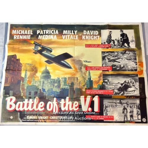 273 - Battle of the V.1 (1959) starring Michael Penne and Christopher Lee, British Quad film poster 30