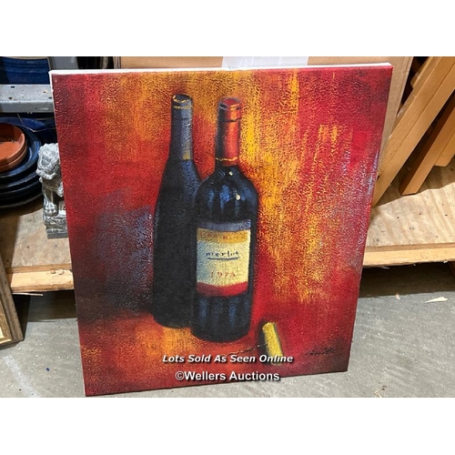 100 - Canvass art, Merlot 1973, 62cm (h) x 52cm (w) / Container no.  BM000508