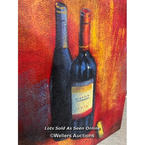 100 - Canvass art, Merlot 1973, 62cm (h) x 52cm (w) / Container no.  BM000508