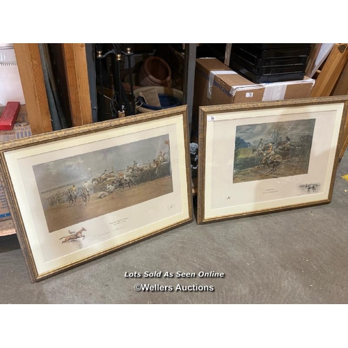 101 - Framed and glazed equestrian prints, Sandown and The Grand National, 64cm (h) x 84cm (w) / Container... 