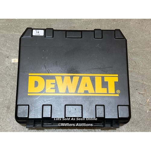 14 - Dewalt DW995 drill with battery and charger / Container no. BM000130