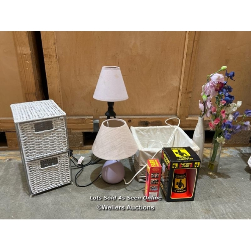 34 - Household sundries inc. vases, faux flowers, fart extinguisher etc / Container no. BM000130